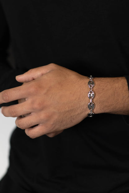 Anchor Puff Bracelet 10mm Plata