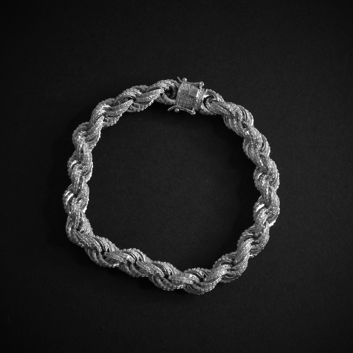 Silver Iced rope bracelet