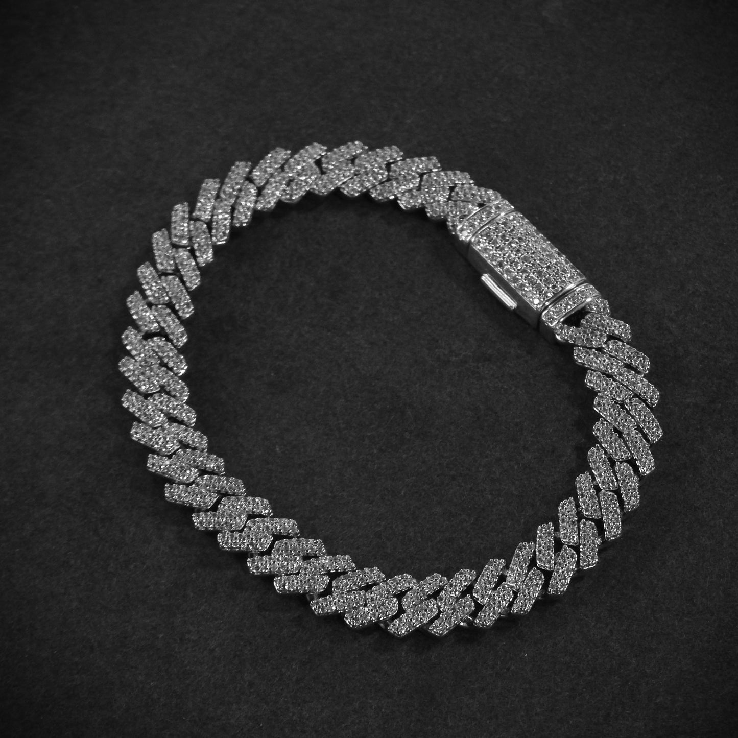 Frosted Cuban bracelet silver