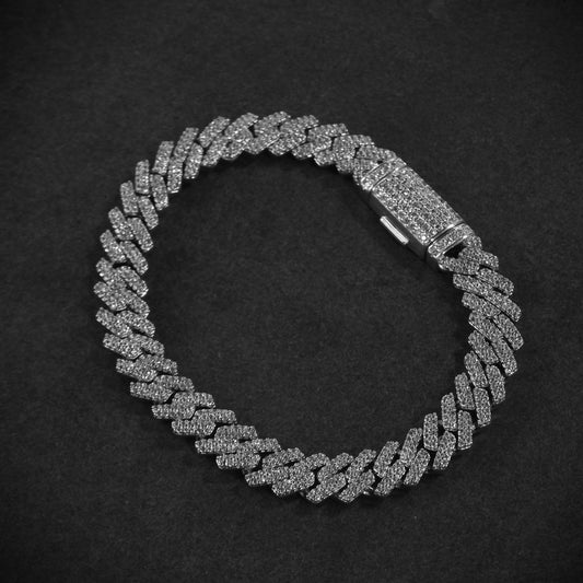 Frosted cuban bracelet plata