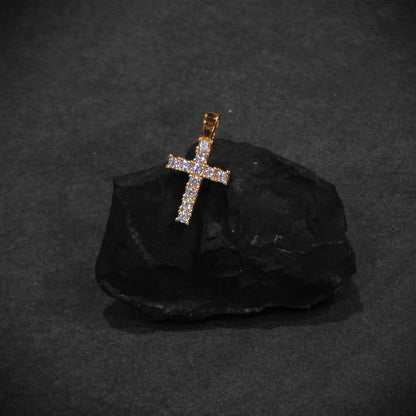 Iced Mini Cross - Gold Dealers