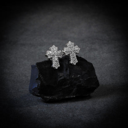 Big Cross Earrings Plata