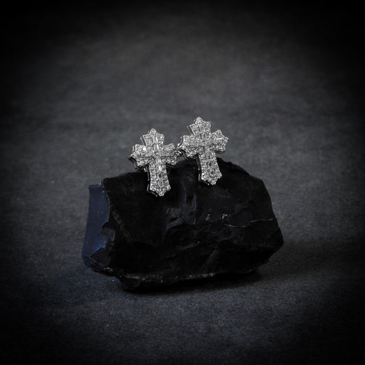 Big Cross Earrings Plata