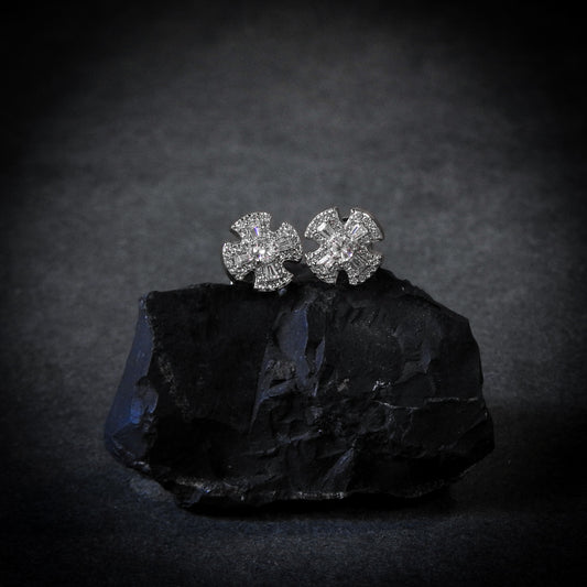 Templar Cross Earrings Plata