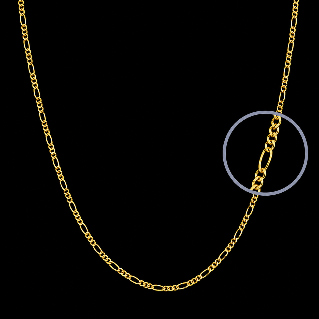 Cadena de oro amarillo Cartier 3x1 maciza. ancho: 1,3 mm - 9K