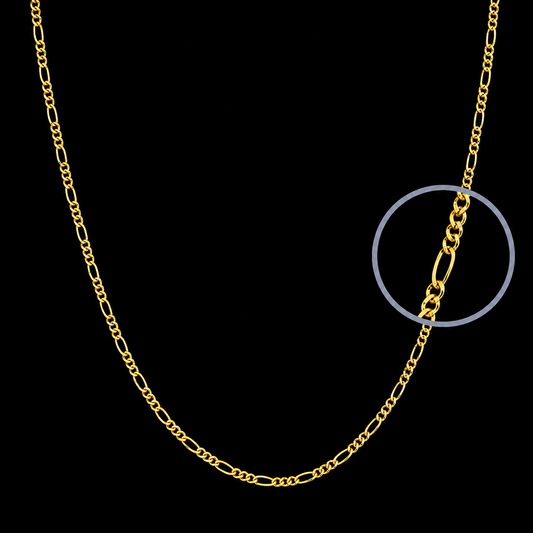 Cadena de oro amarillo Cartier 3x1 maciza. ancho: 1,3 mm - 9K
