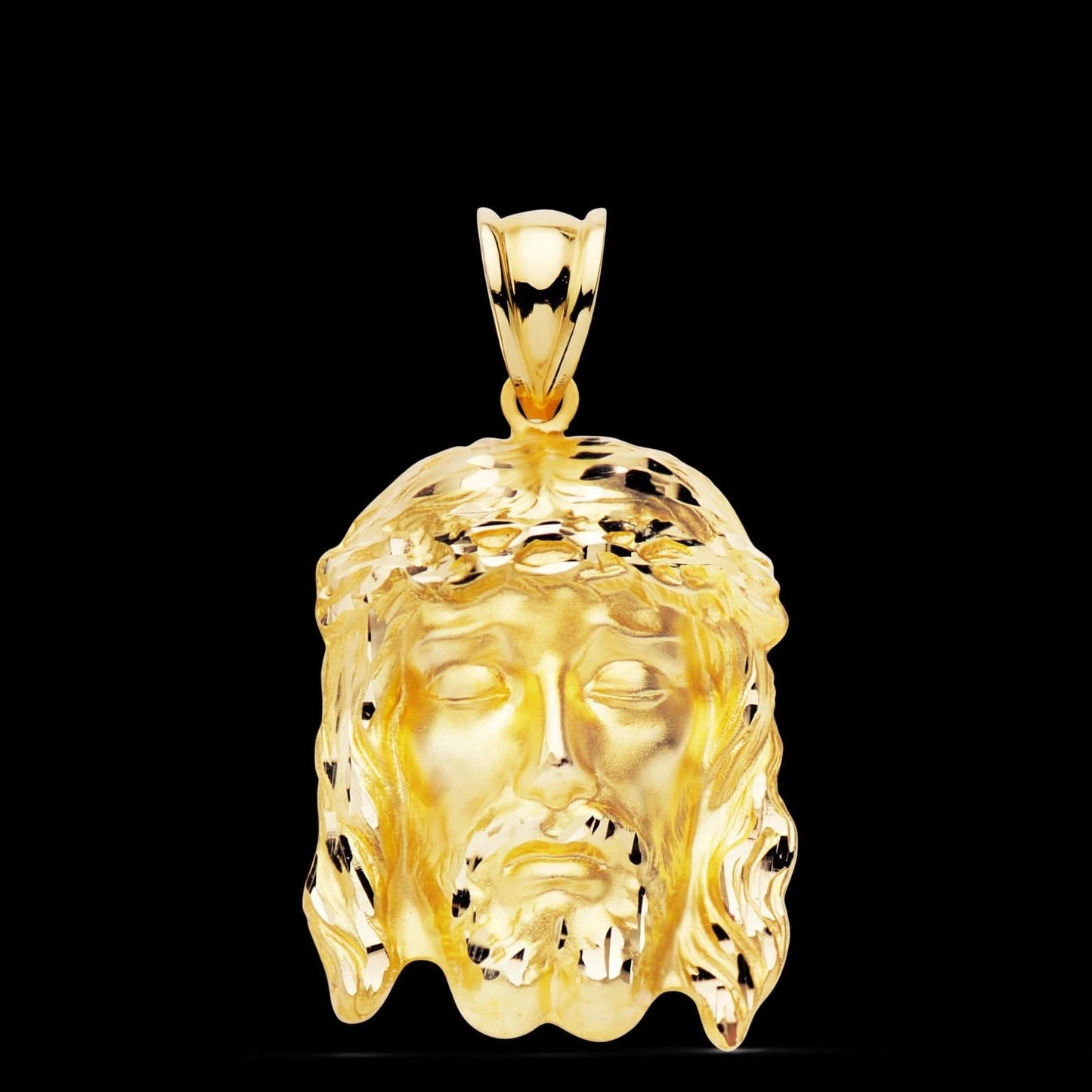 Colgante Cristo de la buena muerte oro amarillo - 9K