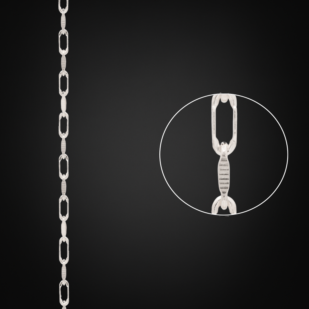 Cadena Fantasía Plata Italiana 3mm