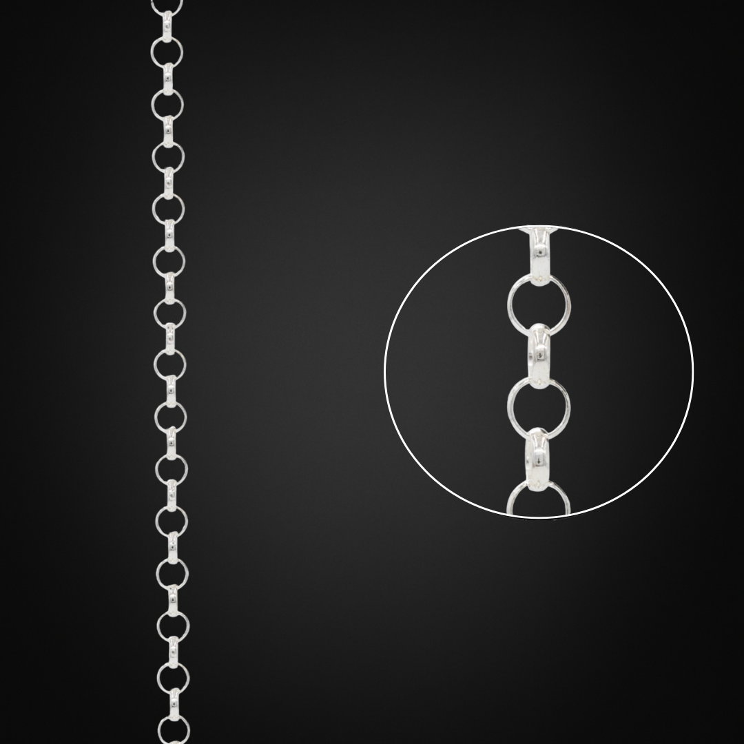 Cadena Fantasía Rolo Plata Italiana 5mm