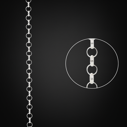 Cadena Fantasía Rolo Plata Italiana 5mm