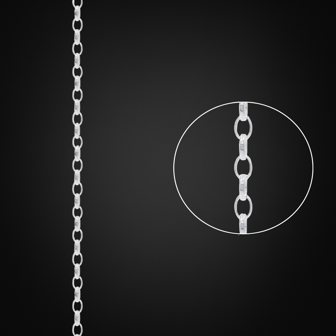 Cadena Fantasía Rolo Plata Italiana 3mm