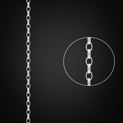 Cadena Fantasía Rolo Plata Italiana 3mm