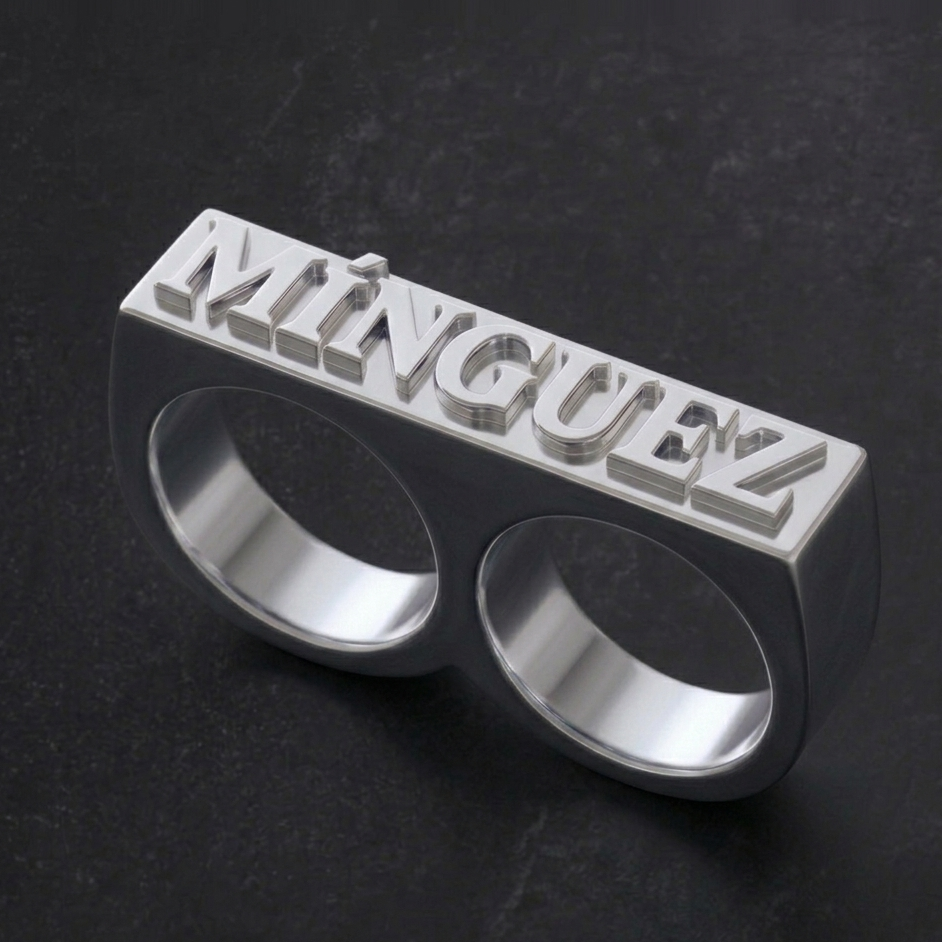Anillo Dos Dedos Plata