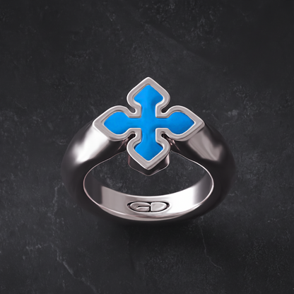 Anillo Blue Flower Plata