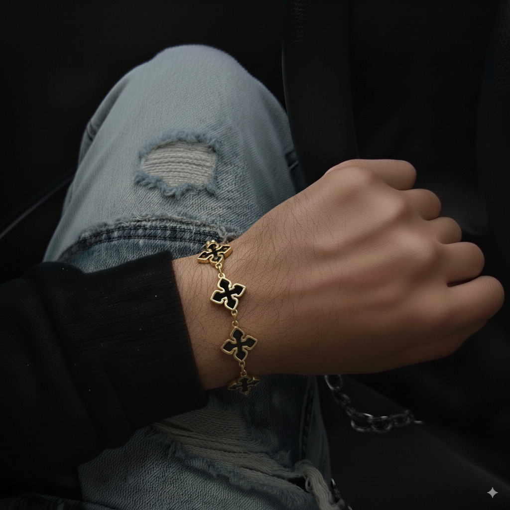 Black Flower Bracelet