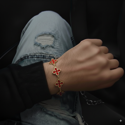 Red Flower Bracelet