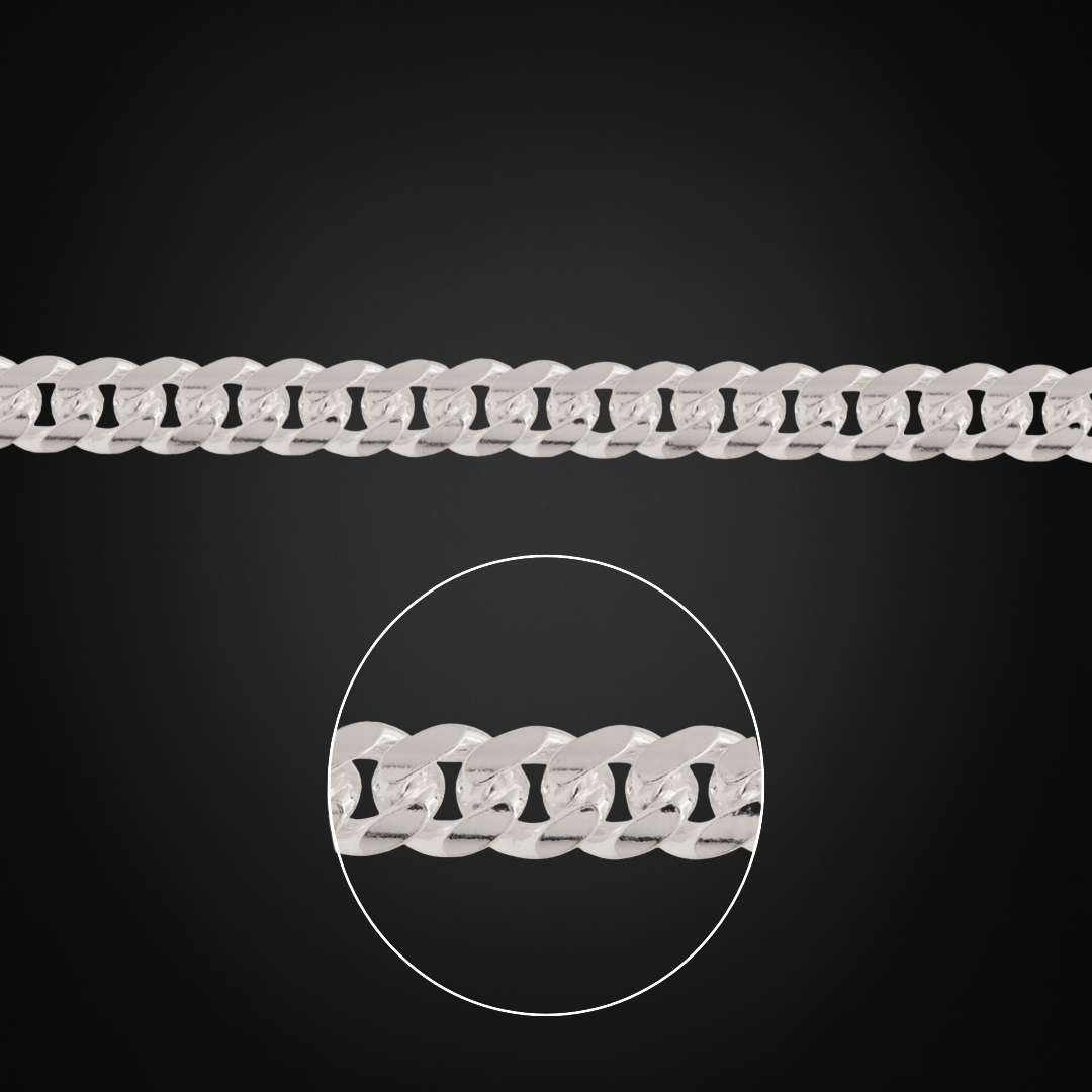 Pulsera Cubana Plata Italiana 6mm