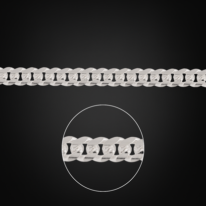 Pulsera Cubana Plata Italiana 6mm