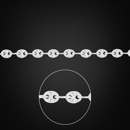 Pulsera Anchor Puff Plata Italiana 5mm