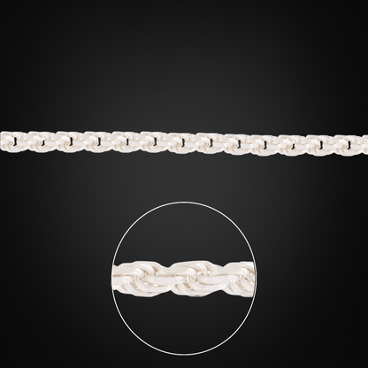 Italian Silver Rope Bracelet 4mm
