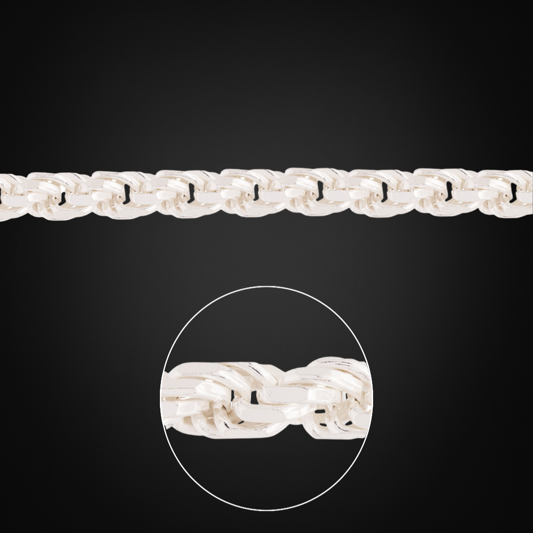 Italian Silver Rope Bracelet 7mm