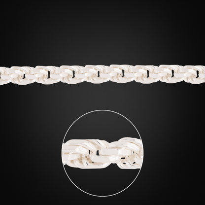 Italian Silver Rope Bracelet 7mm