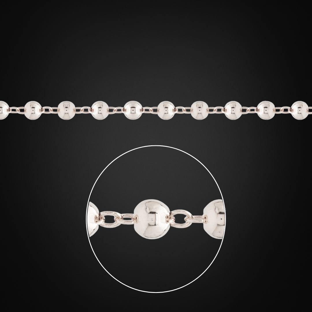 Pulsera Bolas Plata Italiana 5mm