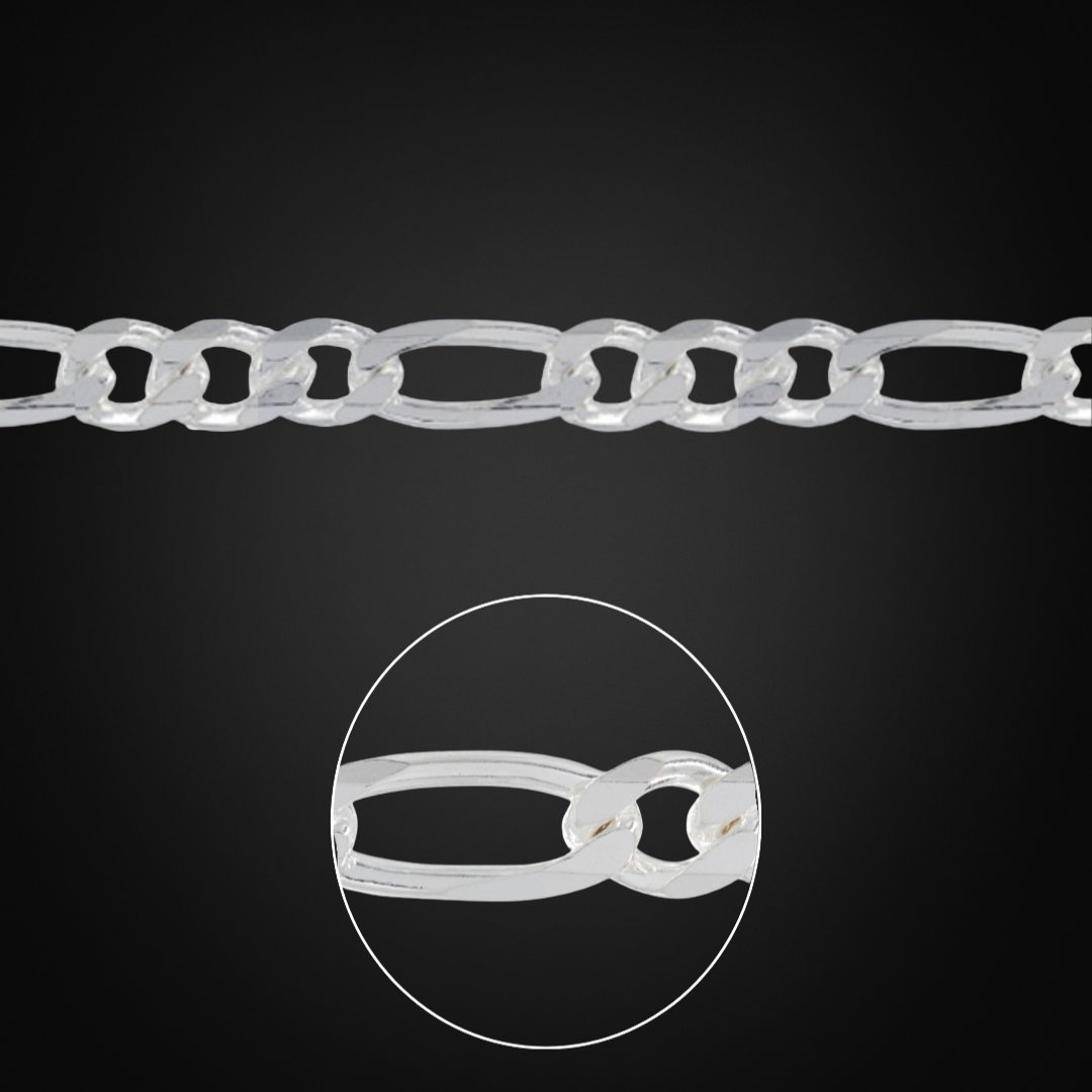 Italian Silver Figaro Bracelet 8mm
