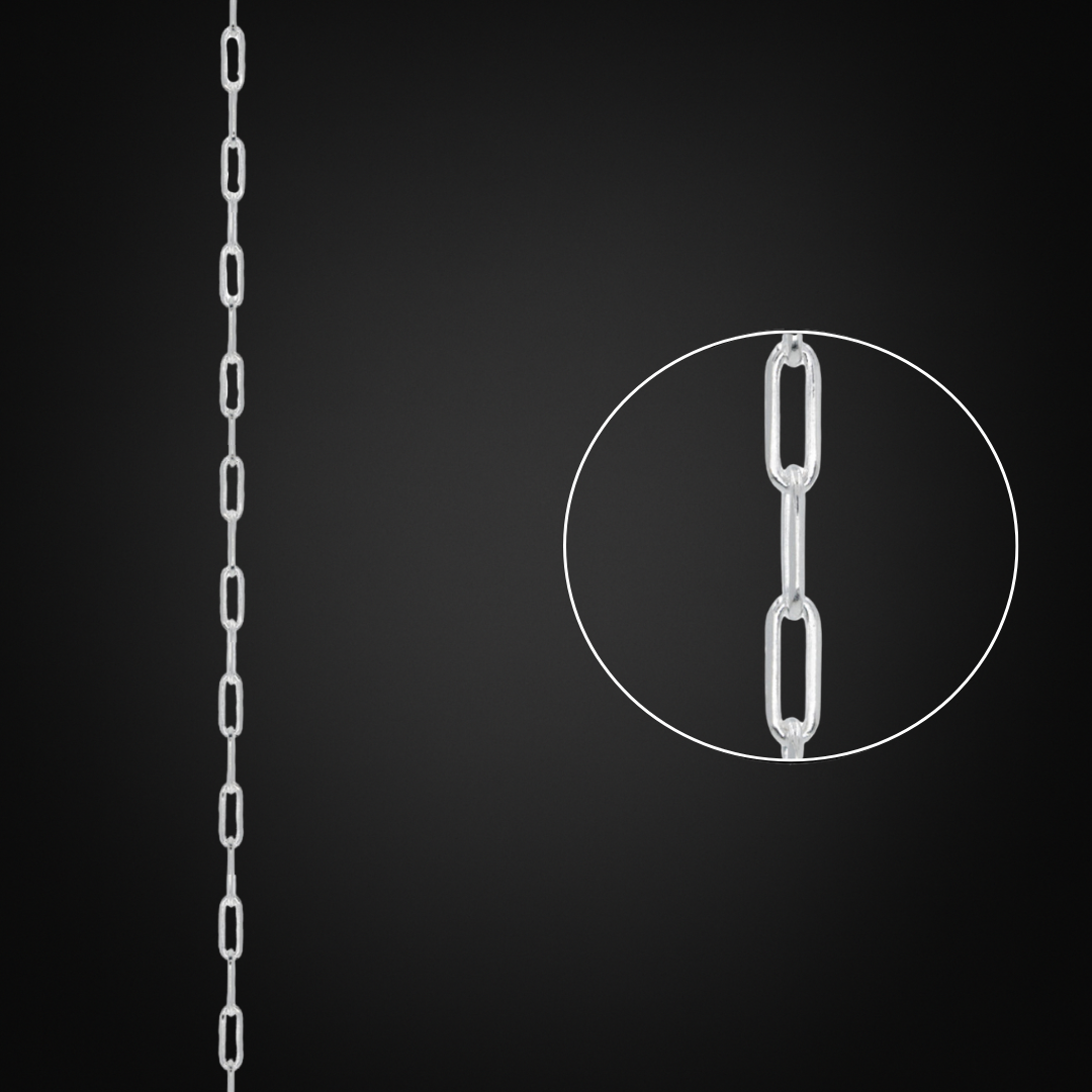 Cadena Clip Plata Italiana 2mm