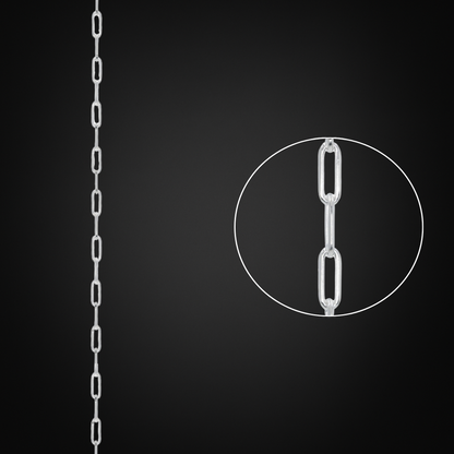 Cadena Clip Plata Italiana 2mm