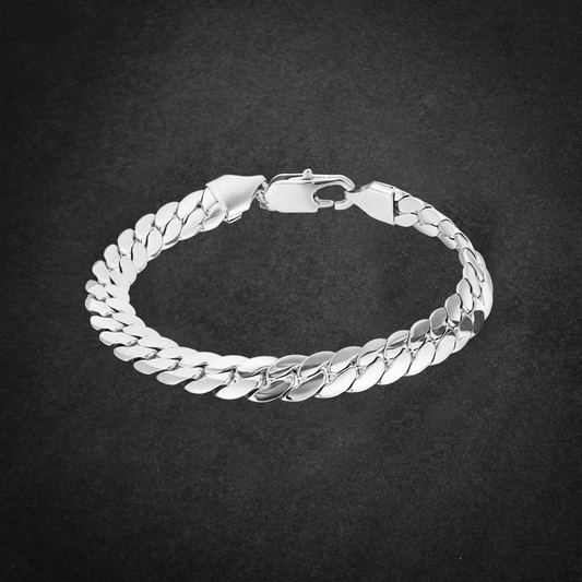 Brazalete Flat Cuban Plata