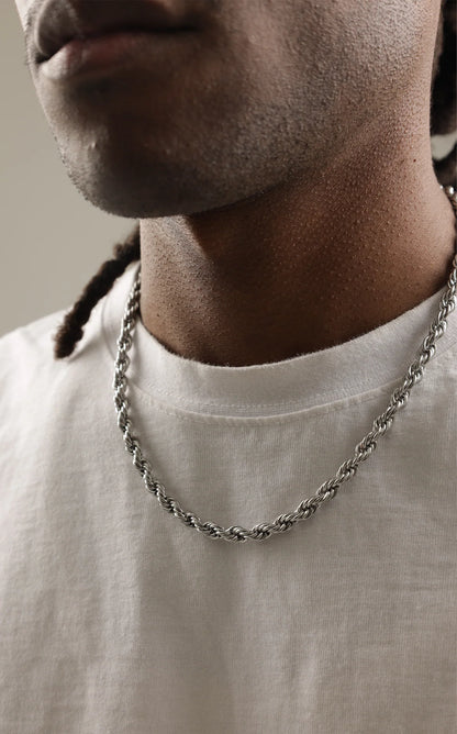 Cadena Rope Plata Italiana 5mm