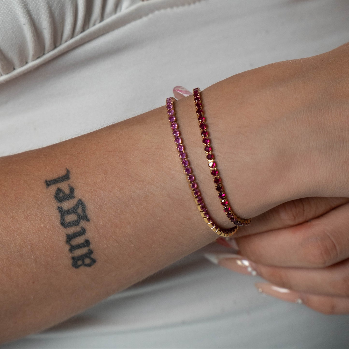 Pink Tennis Bracelet - Gold Dealers